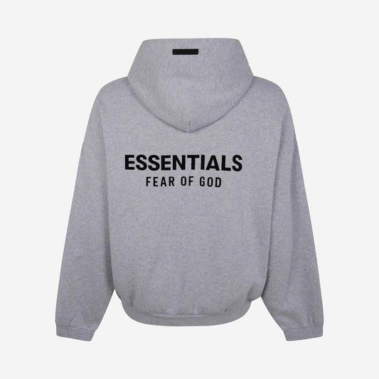 FEAR OF GOD ESSENTIALS FLEECE HOODIE (FW24) HEATHER GRAY - retro