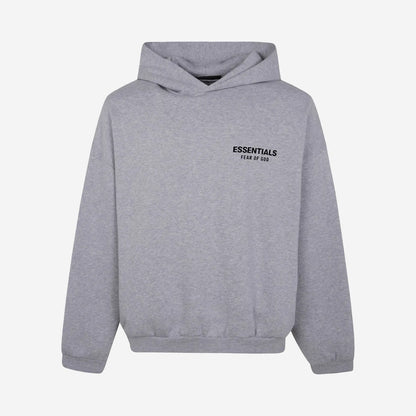 FEAR OF GOD ESSENTIALS FLEECE HOODIE (FW24) HEATHER GRAY - fronte
