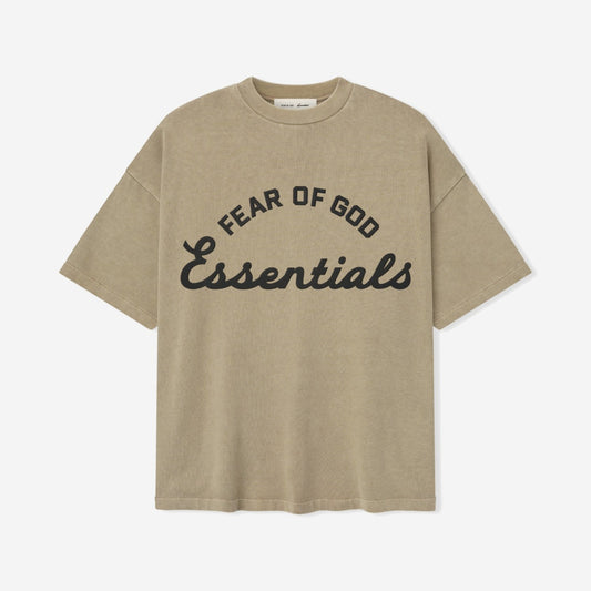 FEAR OF GOD ESSENTIALS TRAINING 90'S TEE FADED DUNE - fronte
