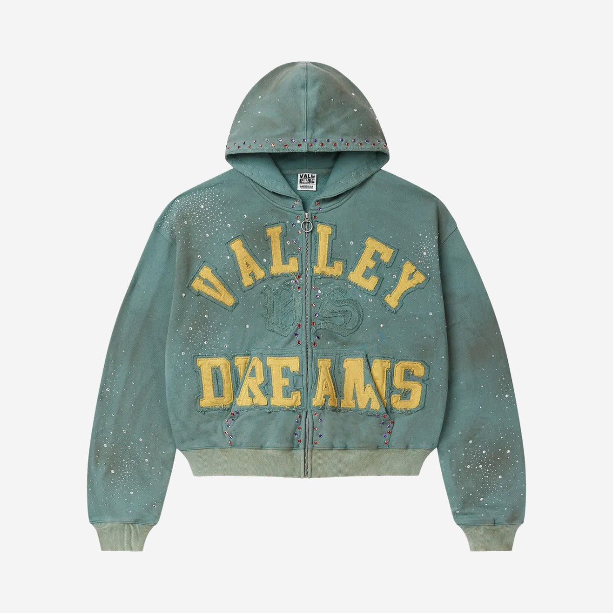 VALE FOREVER BANK ZIP UP HOODIE DARK MINT - fronte