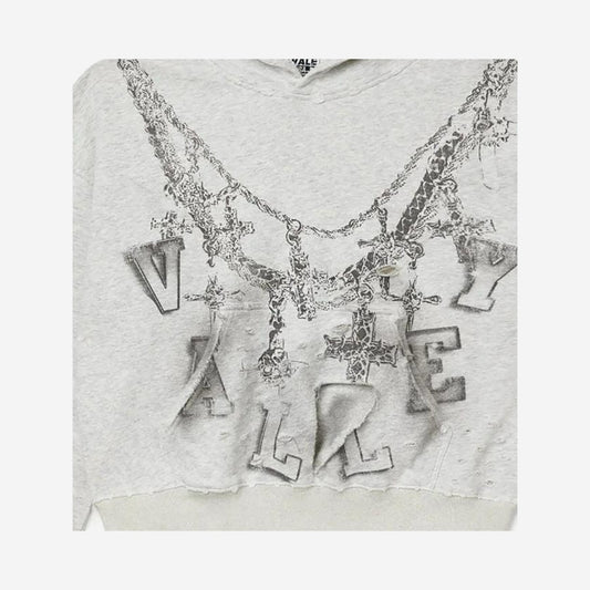 VALE FOREVER BIG CHAIN PULLOVER HOODIE DIRTY HEATHER - dettaglio