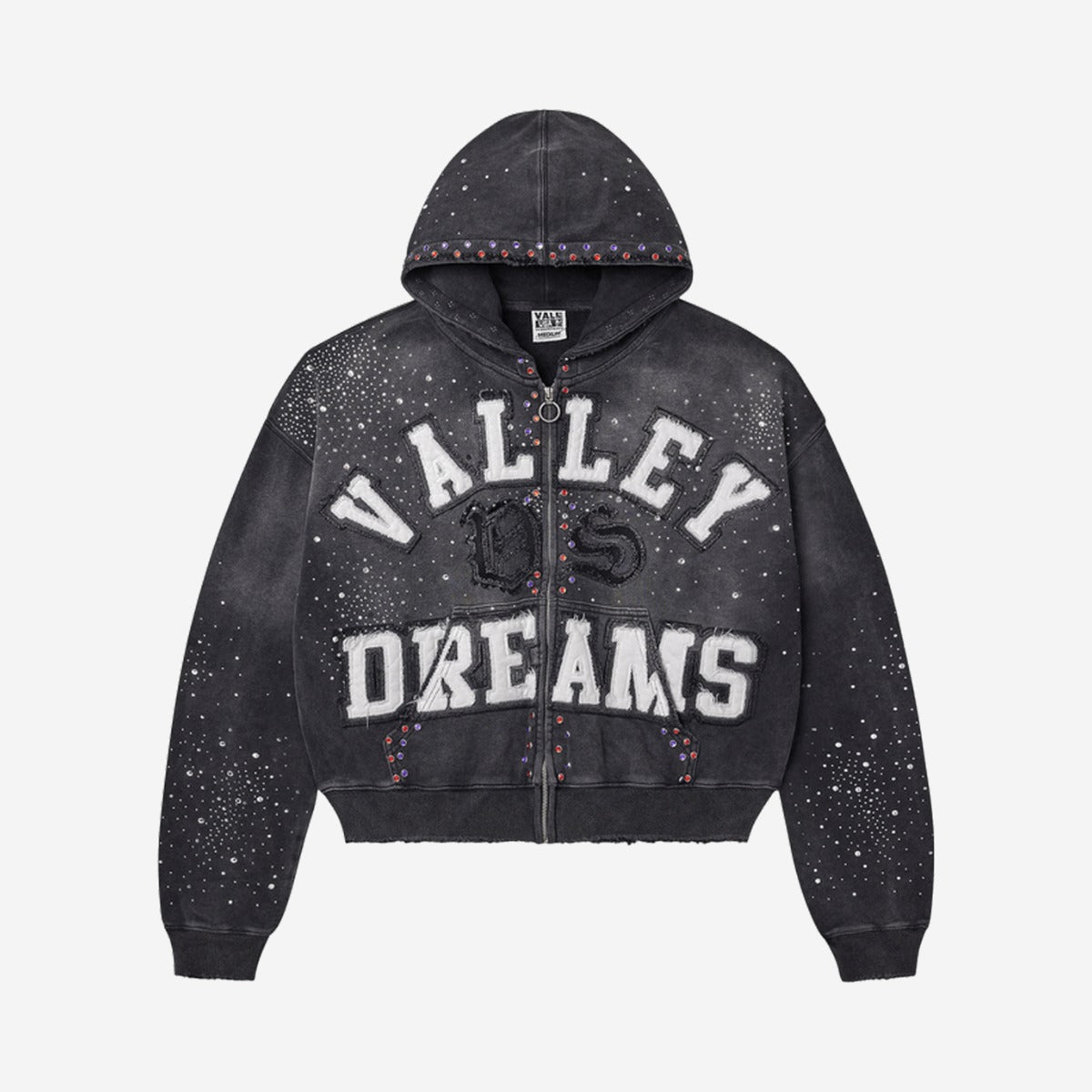 VALE FOREVER CLASSICO ZIP UP HOODIE BLACK - fronte