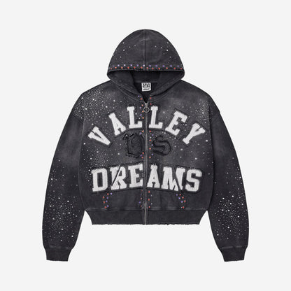 VALE FOREVER CLASSICO ZIP UP HOODIE BLACK - fronte
